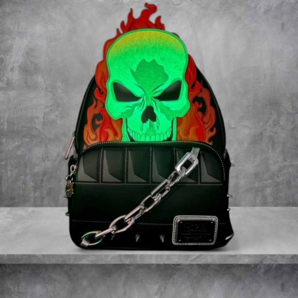 RARE Ghost Rider GITD Loungefly Backpack - Picture 2 of 9